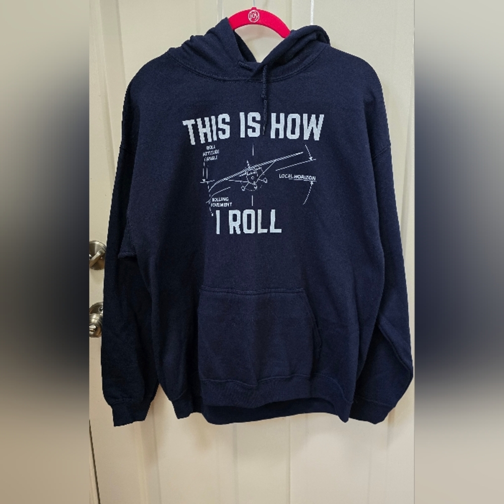 Gildan Navy Blue Graphic Hoodie NWOT Size Large Men